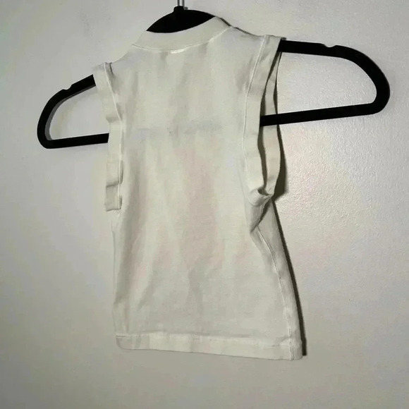 Skims Off-White  Cotton Jersey Mock Neck Tank Top XXS - Picture 5 of 5